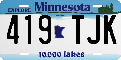 MN license plate 419TJK