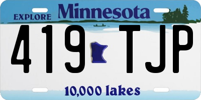 MN license plate 419TJP