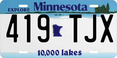 MN license plate 419TJX