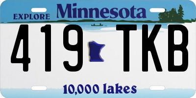 MN license plate 419TKB