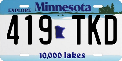 MN license plate 419TKD