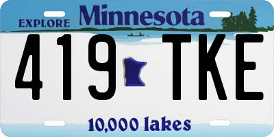 MN license plate 419TKE