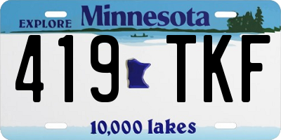 MN license plate 419TKF