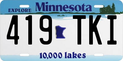 MN license plate 419TKI