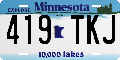 MN license plate 419TKJ