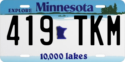 MN license plate 419TKM