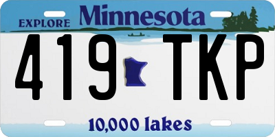 MN license plate 419TKP