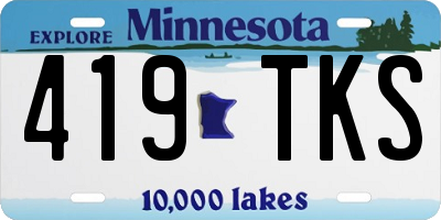 MN license plate 419TKS