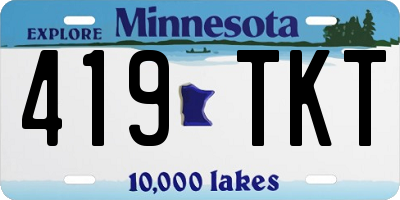 MN license plate 419TKT