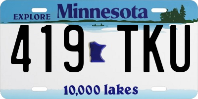 MN license plate 419TKU
