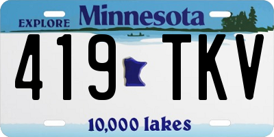 MN license plate 419TKV