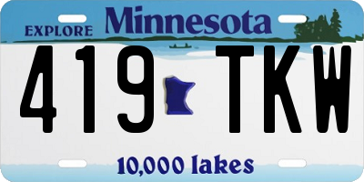 MN license plate 419TKW