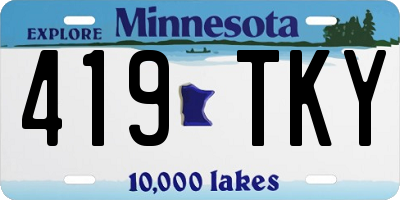 MN license plate 419TKY