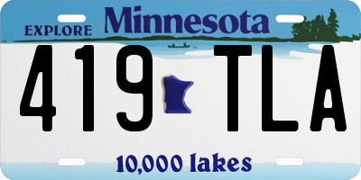 MN license plate 419TLA