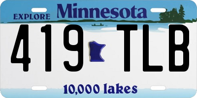 MN license plate 419TLB