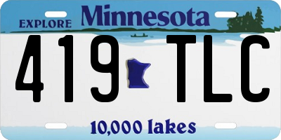 MN license plate 419TLC