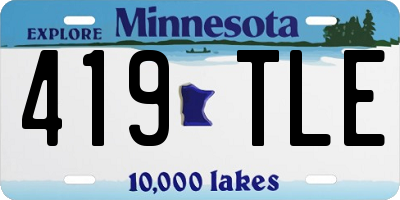 MN license plate 419TLE