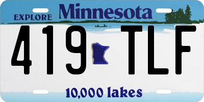 MN license plate 419TLF