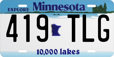 MN license plate 419TLG