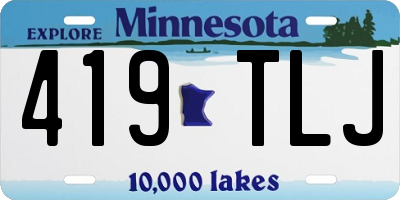 MN license plate 419TLJ