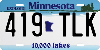 MN license plate 419TLK