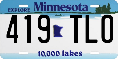 MN license plate 419TLO