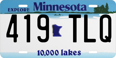 MN license plate 419TLQ