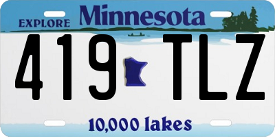 MN license plate 419TLZ