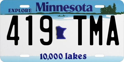 MN license plate 419TMA