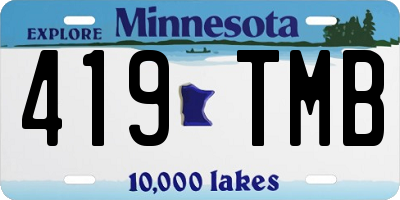 MN license plate 419TMB