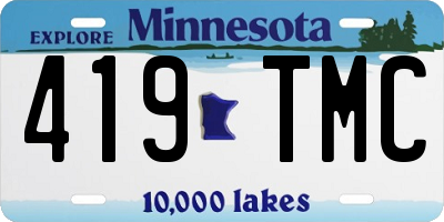 MN license plate 419TMC