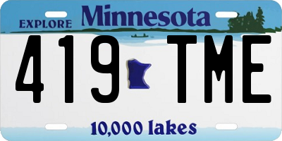 MN license plate 419TME