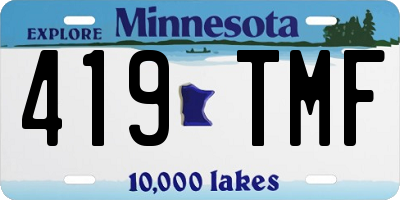 MN license plate 419TMF