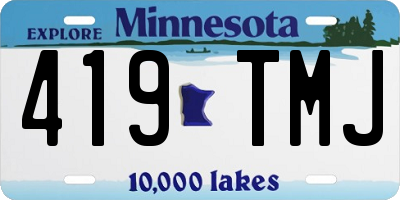 MN license plate 419TMJ