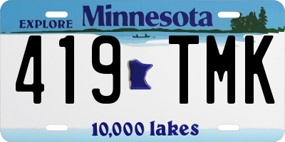 MN license plate 419TMK