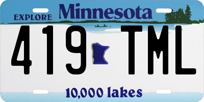 MN license plate 419TML
