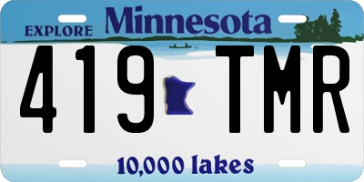 MN license plate 419TMR