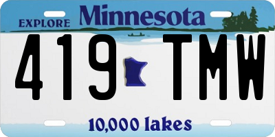 MN license plate 419TMW