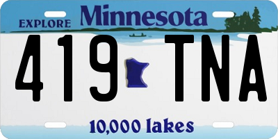 MN license plate 419TNA