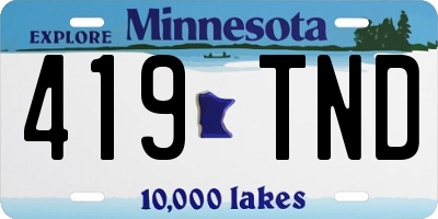 MN license plate 419TND