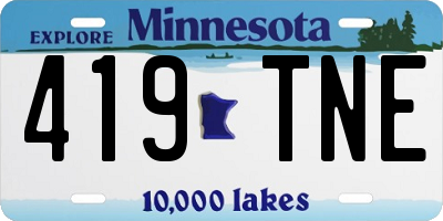 MN license plate 419TNE
