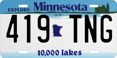 MN license plate 419TNG