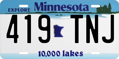 MN license plate 419TNJ