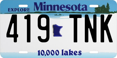 MN license plate 419TNK