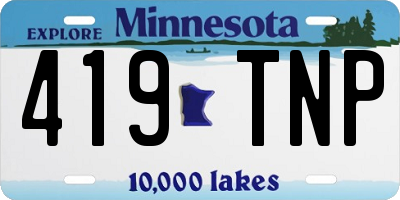 MN license plate 419TNP