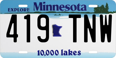 MN license plate 419TNW