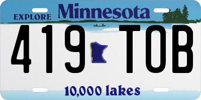 MN license plate 419TOB
