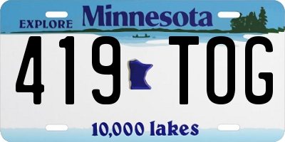 MN license plate 419TOG