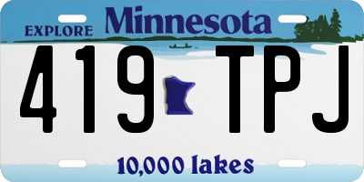 MN license plate 419TPJ
