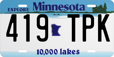 MN license plate 419TPK